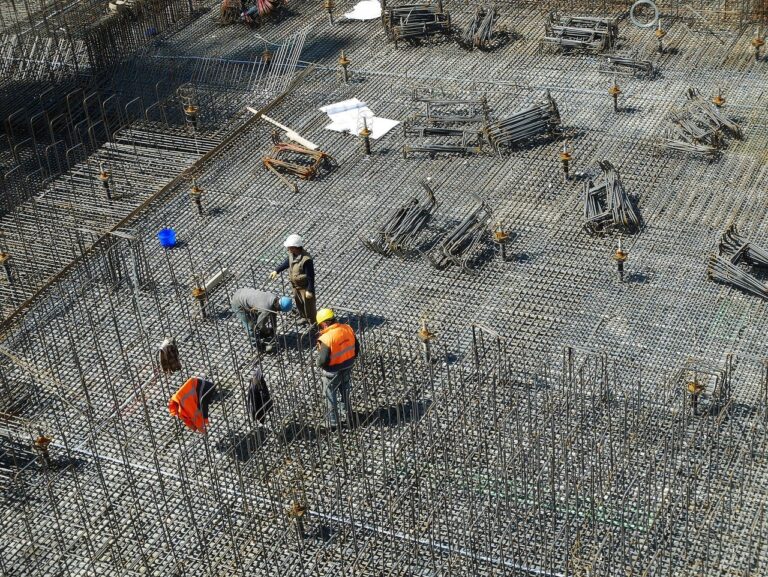 construction site, construction workers, building